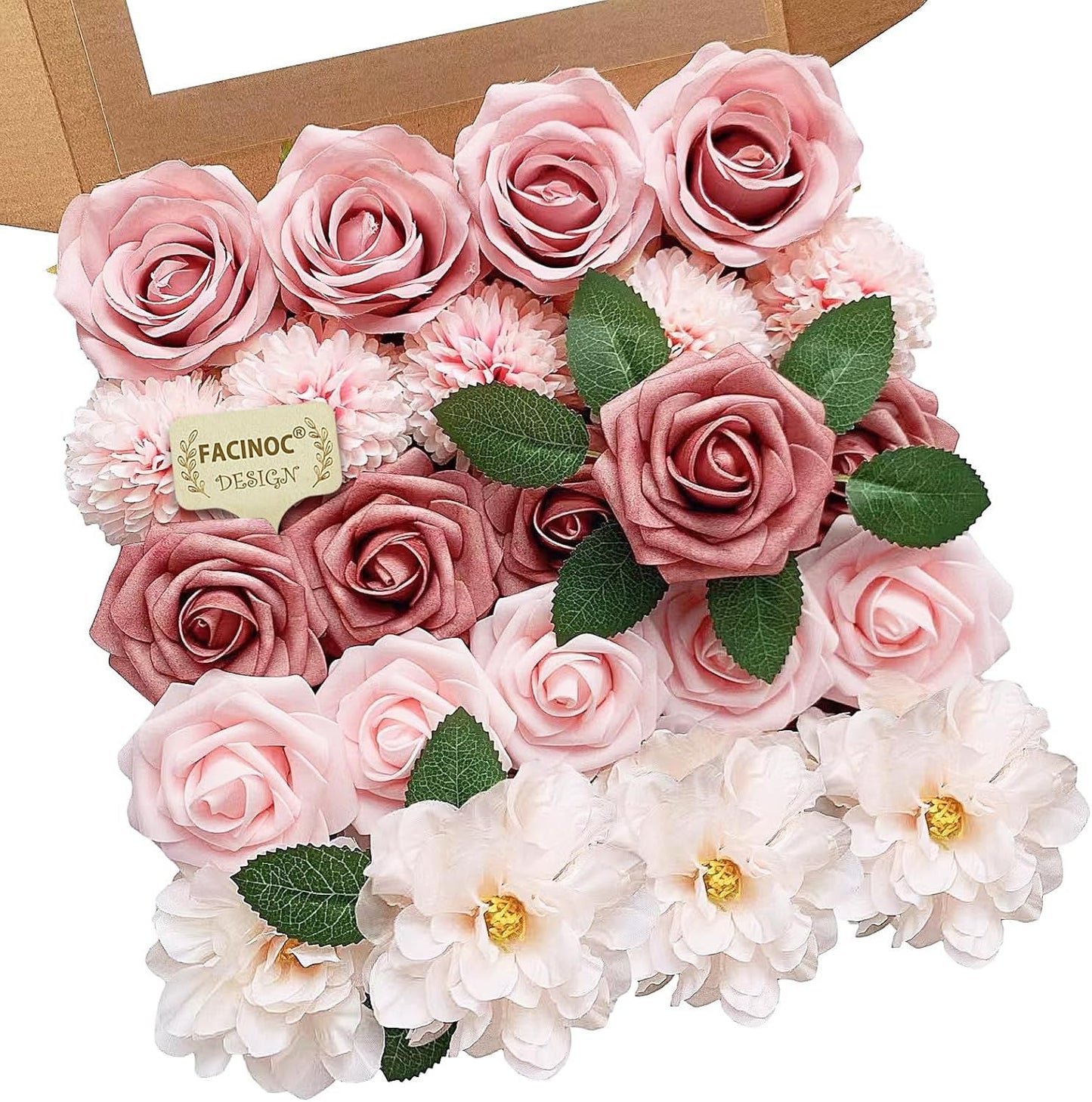 20 Pcs Pink Silk Peonies Roses Wedding Bouquet