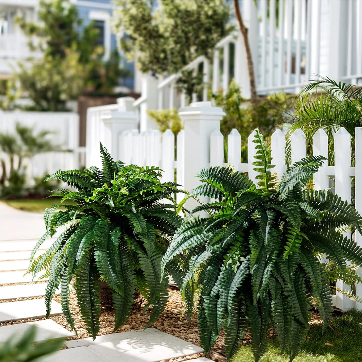 2 pack Artificial Fern Plants Greenery Decor Dried