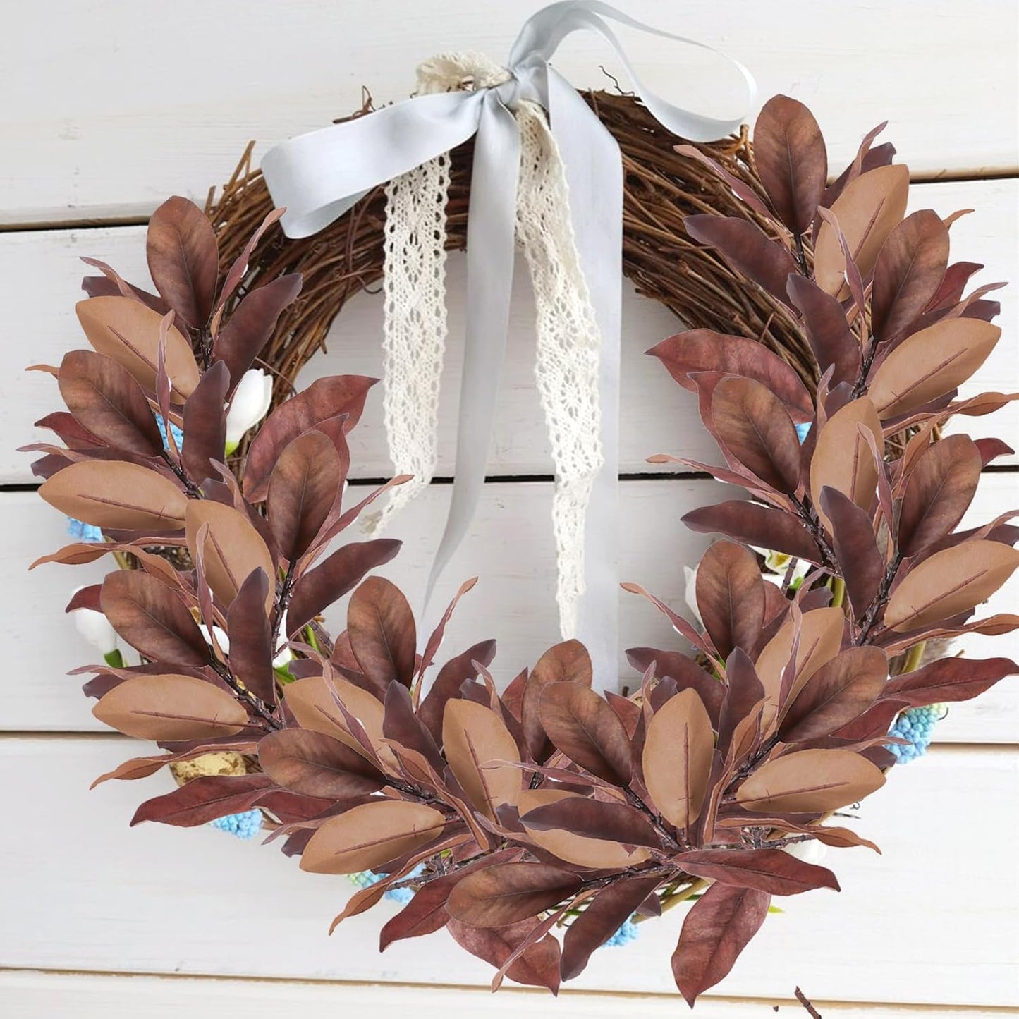 Artificial Autumn Magnolia Branches Fall Floral Decor Dried