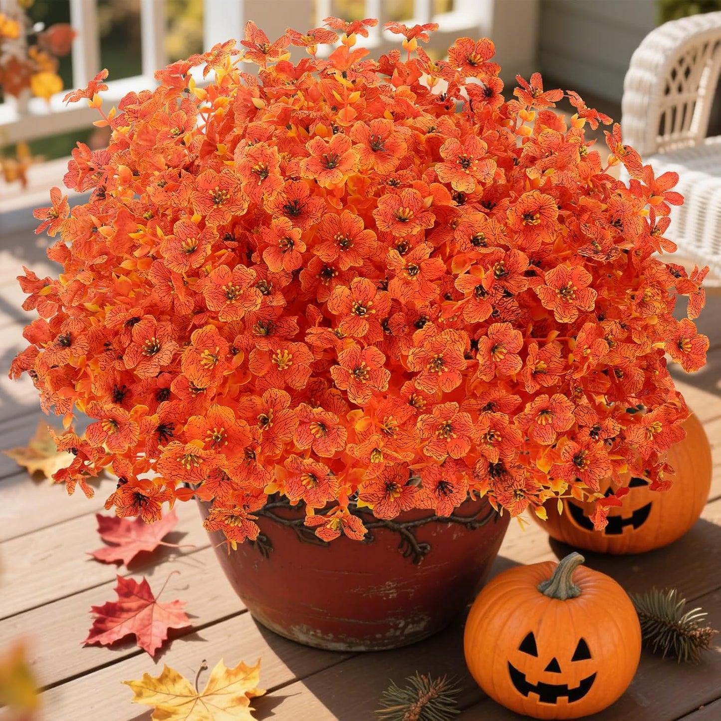 Artificial Fall Flowers Outdoor Decor Indoor Holiday Christmas