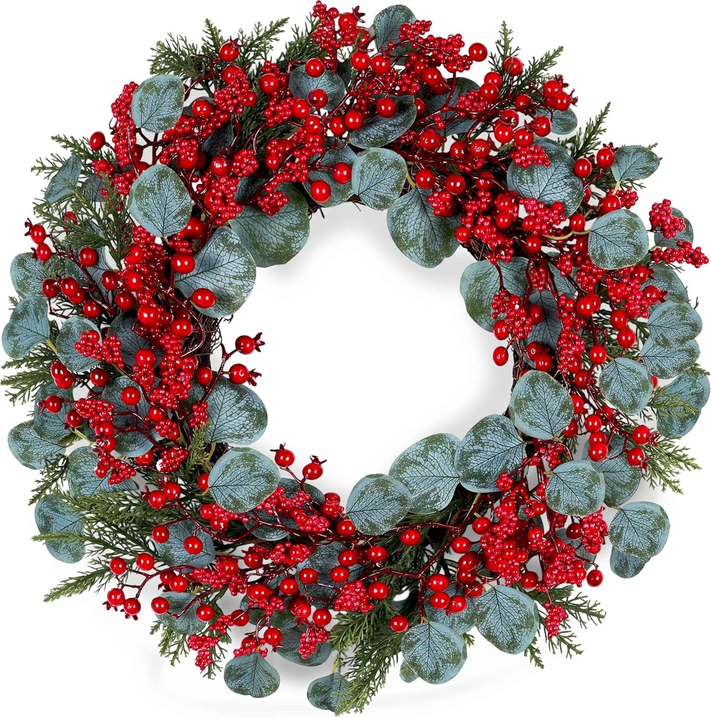 Red Berry Wreath Holiday Decoration Christmas Decor Artificial