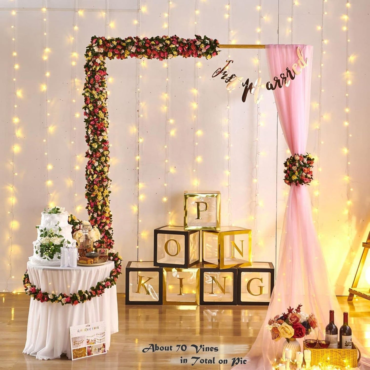 8 pcs 8.2 ft Artificial Rose Flower Garland