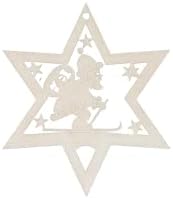 6 pcs Wooden Star Christmas Tree Ornaments German