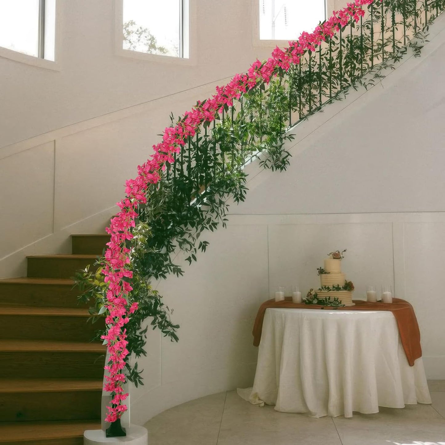 2 pcs Artificial Hanging Bougainvillea Vines Resistant UV