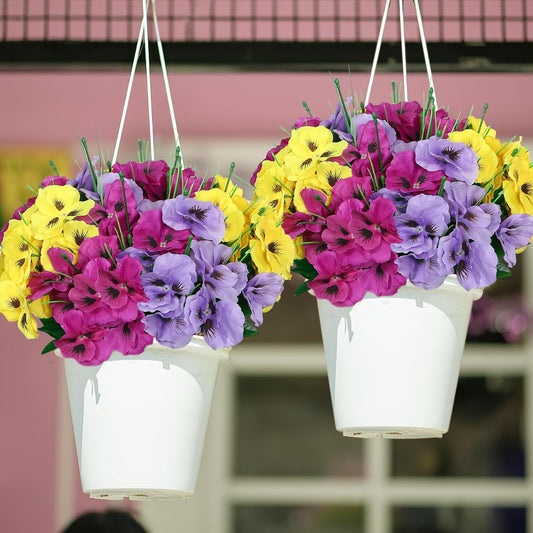 9 bundles Artificial Pansy Flowers Resistant Silk UV