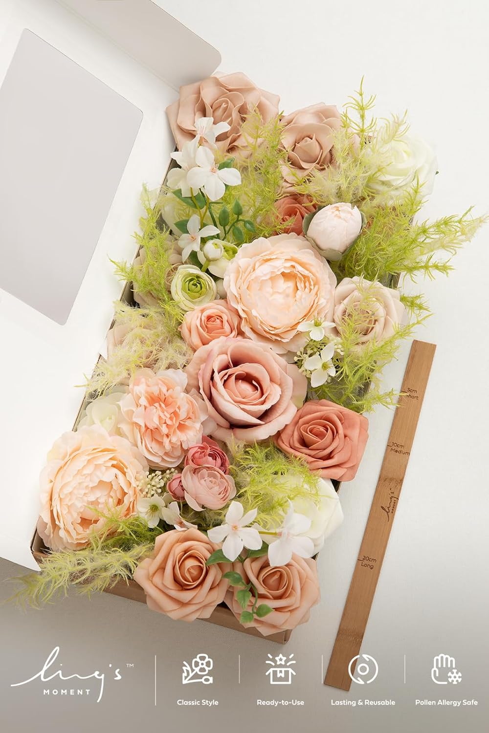 Ling Moment Flowers Box Artificial Greenery Stems Foam