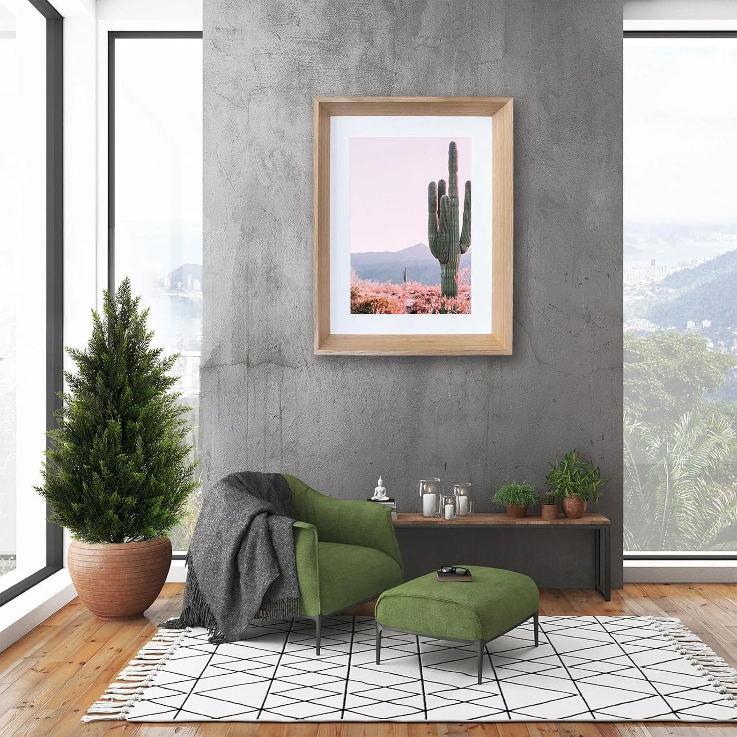 2 pack 3 ft Artificial Cedar Topiary Trees