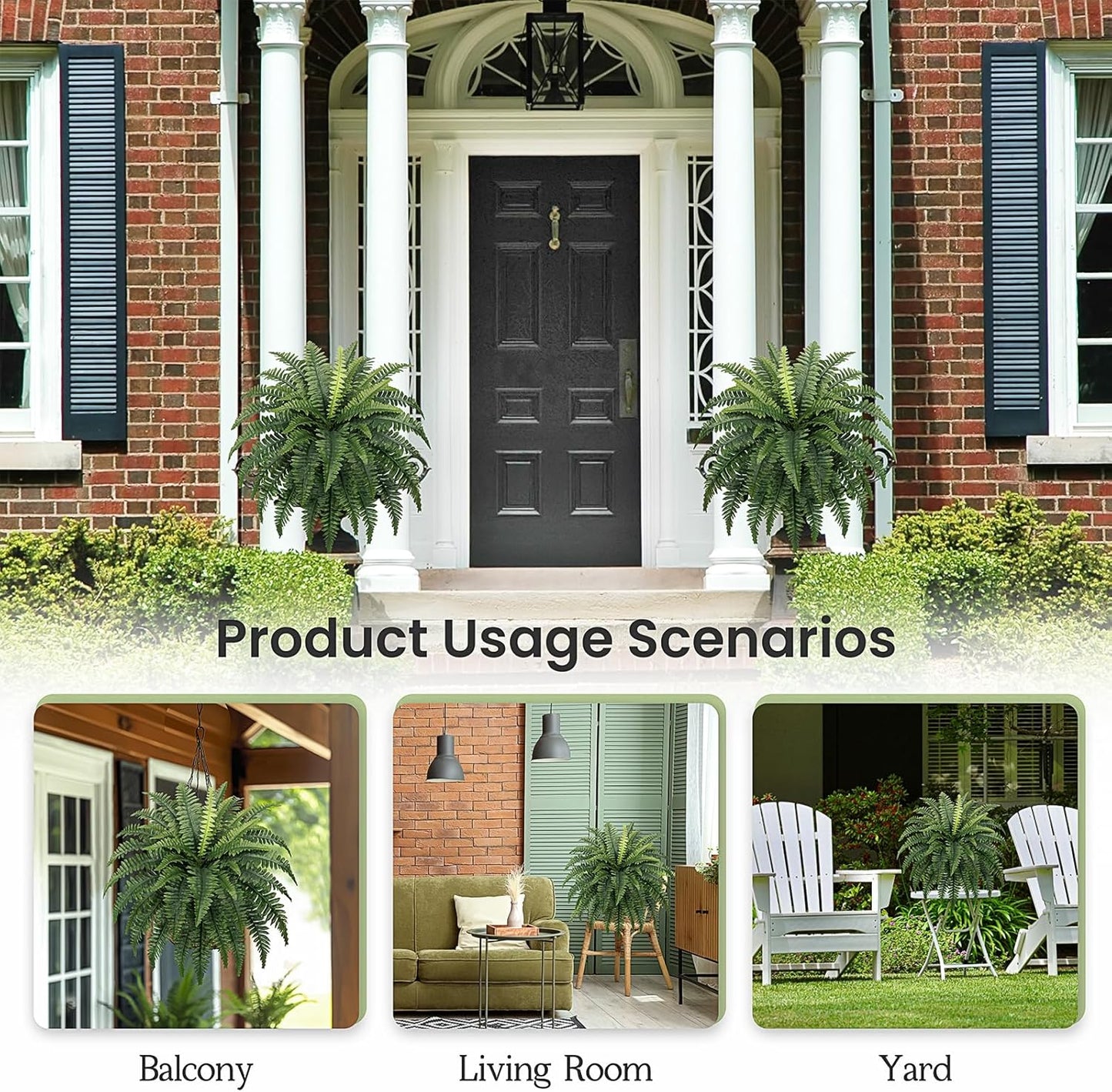 UV Resistant Artificial Boston Fern Dried Indoor Plants