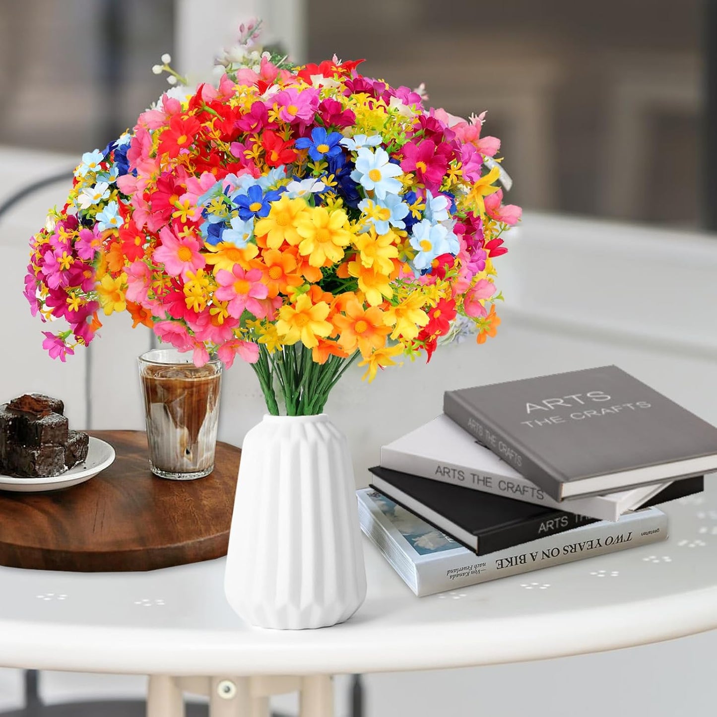 Fumwase Artificial Silk Flowers Decor Indoor Outdoor Holiday