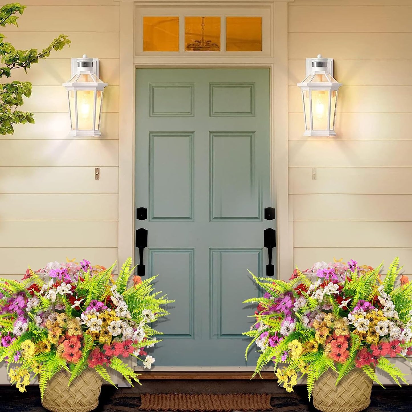 14 Pcs UV Resistant Silk Stems Outdoor Porch