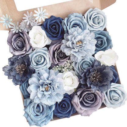 20 Pcs Pink Silk Peonies Roses Wedding Bouquet