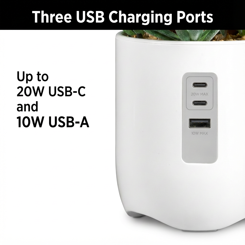 Succulent Usb Charging Station Artificial Plant Decor Dried