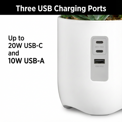 Succulent Usb Charging Station Artificial Plant Decor Dried