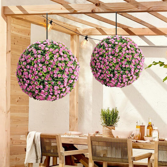 2 pack 17 inch Artificial Topiary Flower Balls