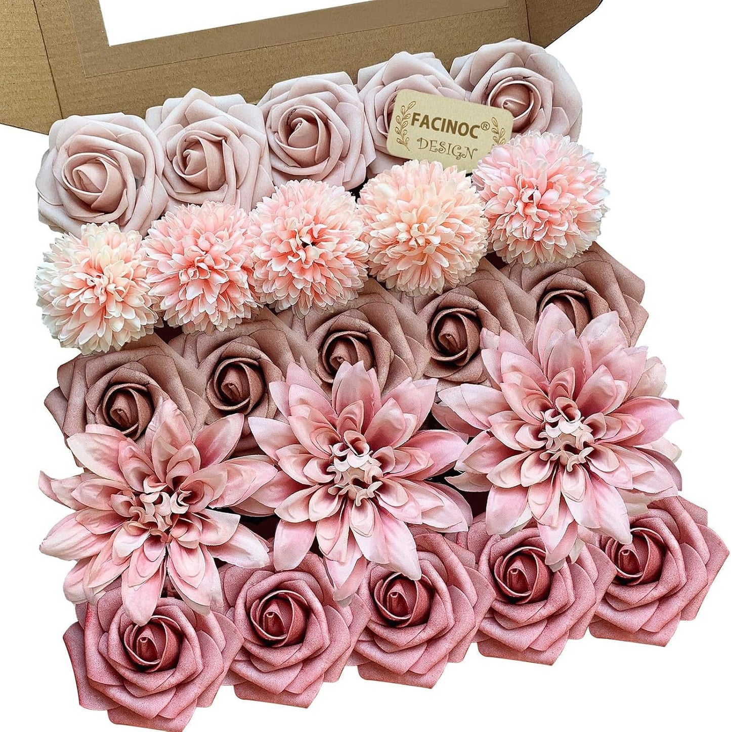 20 Pcs Pink Silk Peonies Roses Wedding Bouquet