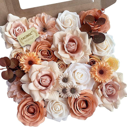 20 Pcs Pink Silk Peonies Roses Wedding Bouquet