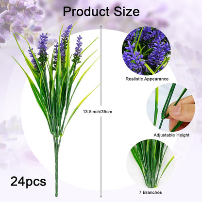 UV Resistant Artificial Lavender Outdoor Flowers Decor Indoor