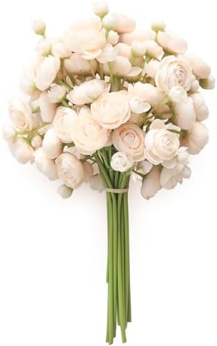 18 pcs Dusty Rose Artificial Ranunculus Silk Flowers