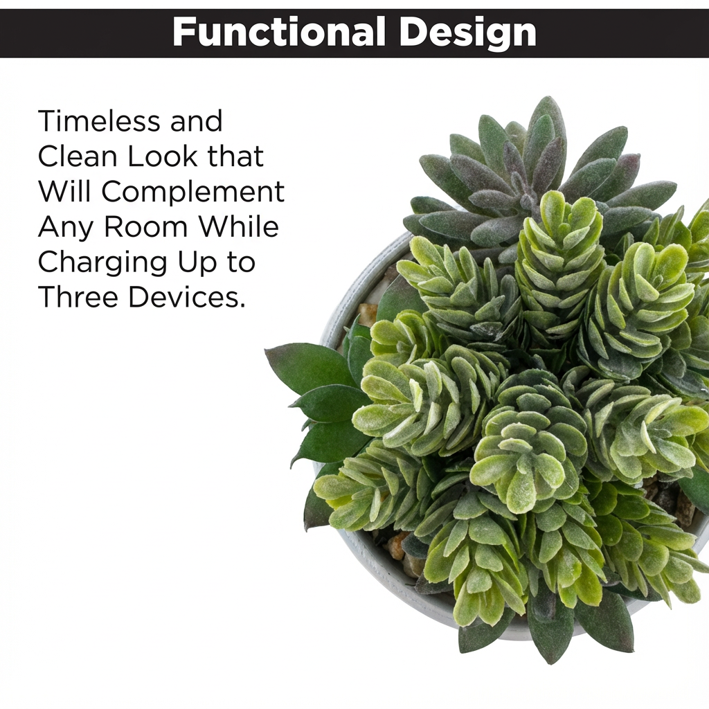 Succulent Usb Charging Station Artificial Plant Decor Dried