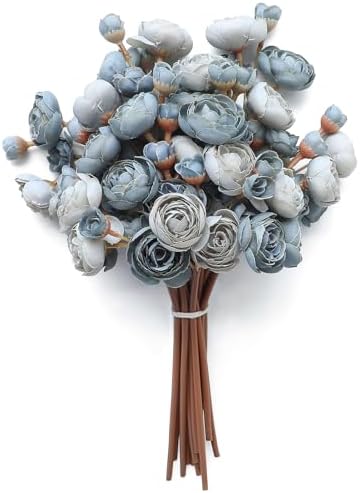 18 pcs Dusty Rose Artificial Ranunculus Silk Flowers