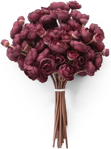 18 pcs Dusty Rose Artificial Ranunculus Silk Flowers