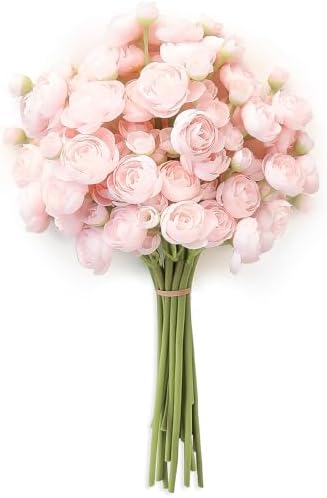 18 pcs Dusty Rose Artificial Ranunculus Silk Flowers