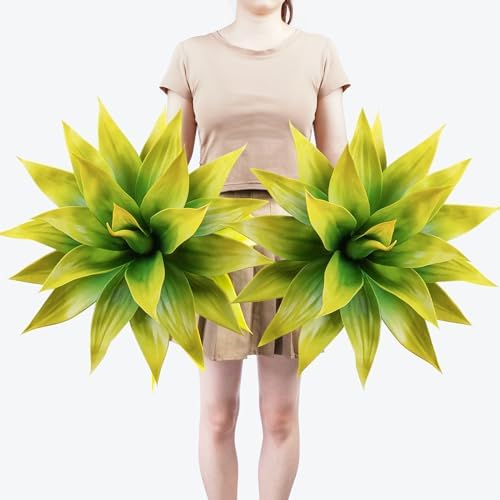 2 pack Artificial Agave Plants Resistant Succulents UV