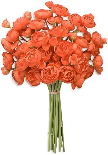 18 pcs Dusty Rose Artificial Ranunculus Silk Flowers