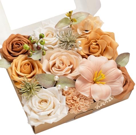 Teal Burnt Orange Silk Foam Wedding Centerpiece Box