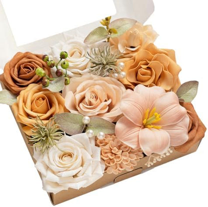 Teal Burnt Orange Silk Foam Wedding Centerpiece Box