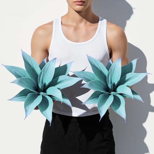 2 pack Artificial Agave Plants Resistant Succulents UV