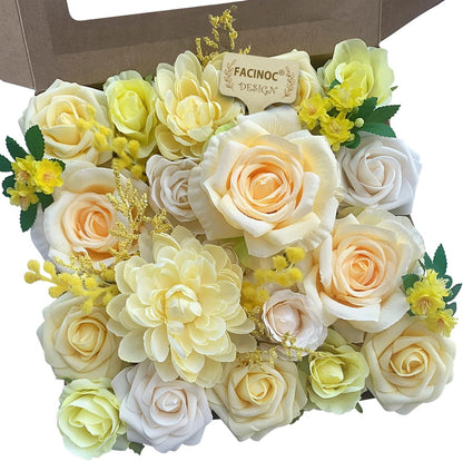 20 Pcs Pink Silk Peonies Roses Wedding Bouquet