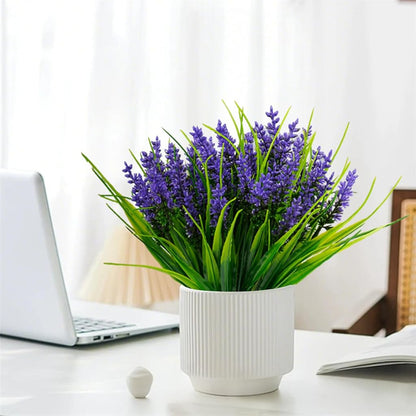UV Resistant Artificial Lavender Outdoor Flowers Decor Indoor