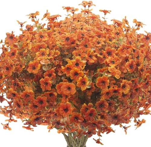 16 bundles Artificial Outdoor Flowers Resistant Silk UV