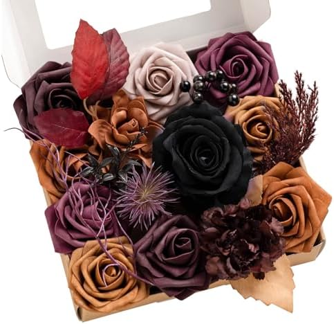 Teal Burnt Orange Silk Foam Wedding Centerpiece Box
