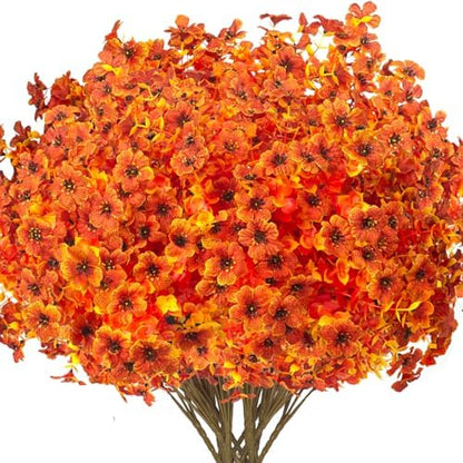 16 bundles Artificial Outdoor Flowers Resistant Silk UV