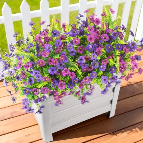 12 Bundles Multicolor Rose Grass UV Resistant Porch