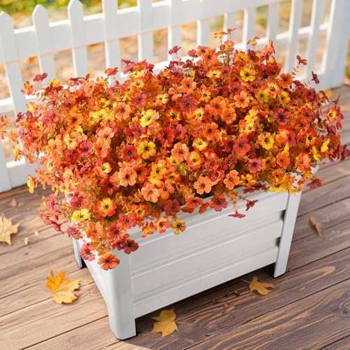 12 Bundles Multicolor Rose Grass UV Resistant Porch