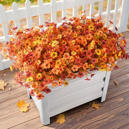 12 Bundles Multicolor Rose Grass UV Resistant Porch