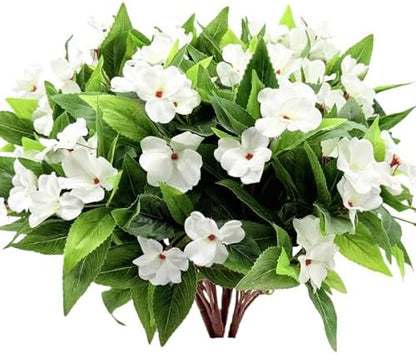 4 pcs Artificial Impatiens Bouquet Multicolor Resistant UV
