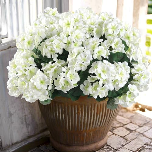 12 pcs Artificial Geranium Flowers Rose Home Kitchen