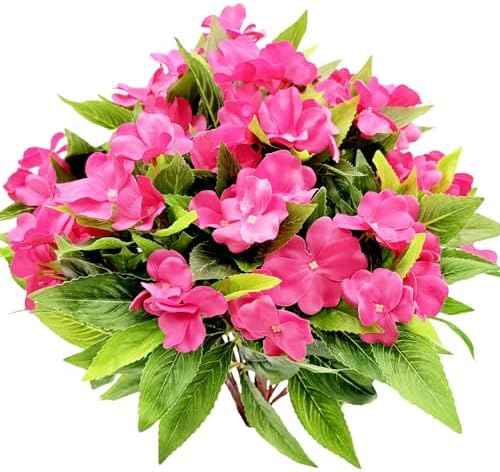 4 pcs Artificial Impatiens Bouquet Multicolor Resistant UV