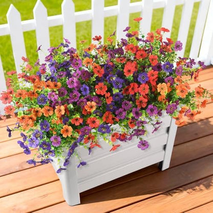 12 Bundles Multicolor Rose Grass UV Resistant Porch