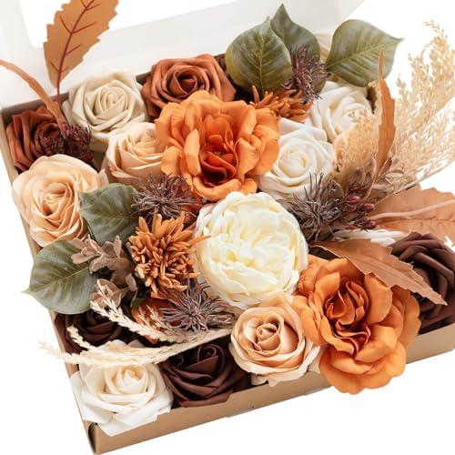 Teal Burnt Orange Silk Foam Wedding Centerpiece Box
