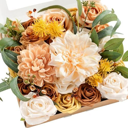 Teal Burnt Orange Silk Foam Wedding Centerpiece Box