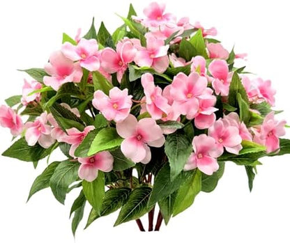 4 pcs Artificial Impatiens Bouquet Multicolor Resistant UV