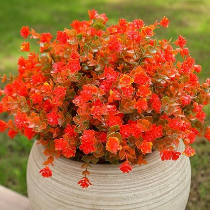 8 Bundles Orange Chrysanthemum UV Resistant Porch Garden