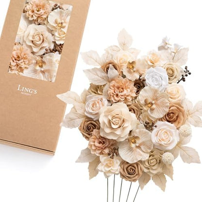 Teal Burnt Orange Silk Foam Wedding Centerpiece Box