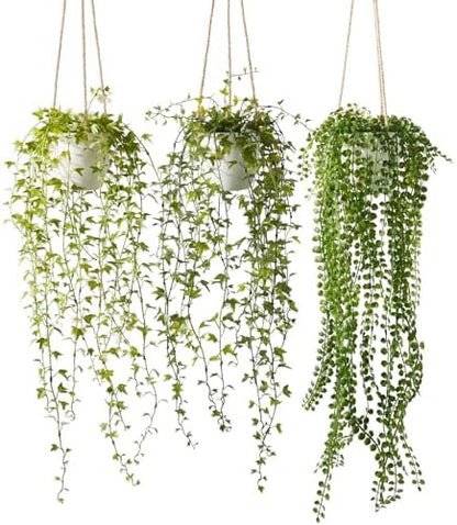 3 pack 20 inch Artificial Hanging Plants Dried
