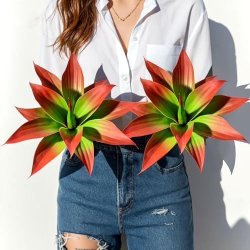 2 pack Artificial Agave Plants Resistant Succulents UV